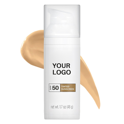 Поддержка Private Label Окрашенный солнцезащитный крем SPF 50 с оксидом цинка и диоксидом титана