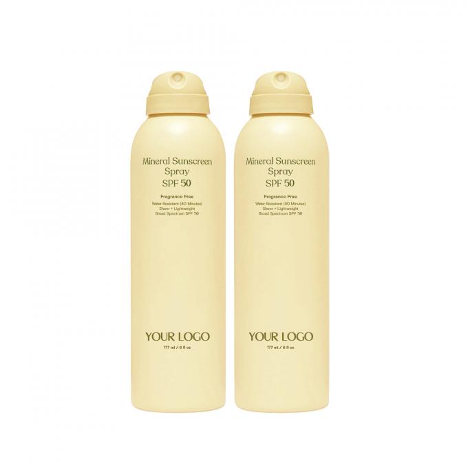 Частный маркированный SPF 50 Спрей для защиты от солнца Twin Pack Водостойкий Спрей для защиты от солнца Pack of 2 0